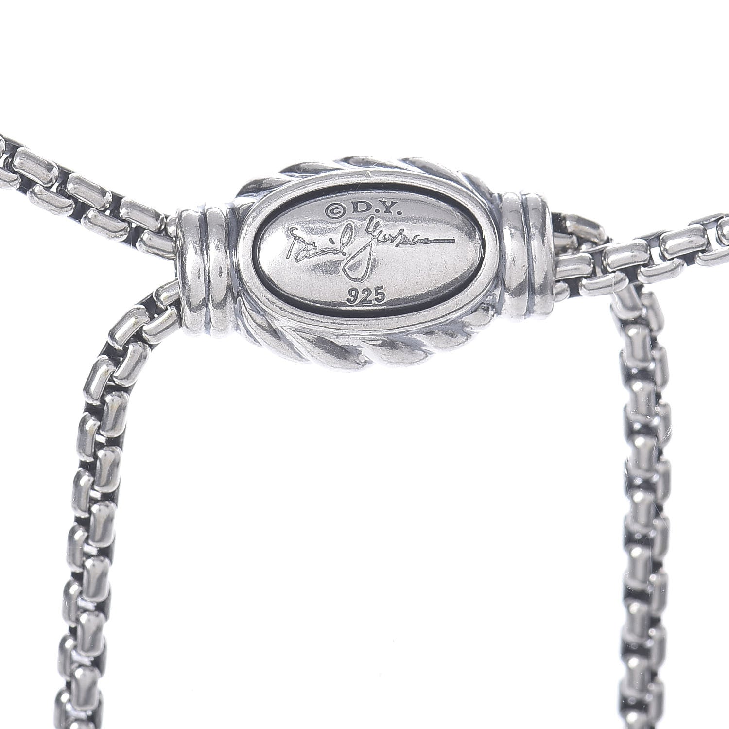 David Yurman Sterling Silver 2.7mm Small Box Chain Slider Necklace 4 of 4