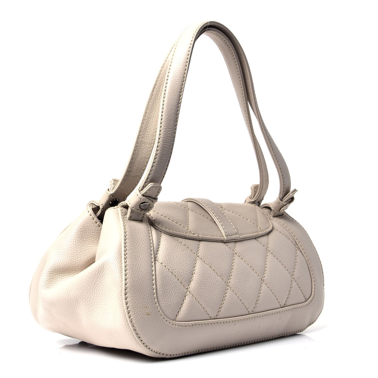 Caviar Quilted Mademoiselle Flap Bag Beige