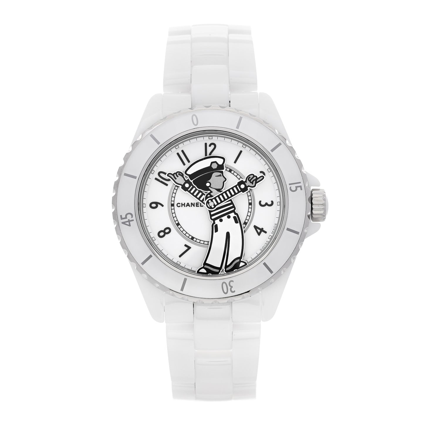 Stainless Steel Ceramic 38mm J12 Limited Edition Mademoiselle La Pausa Automatic Watch White