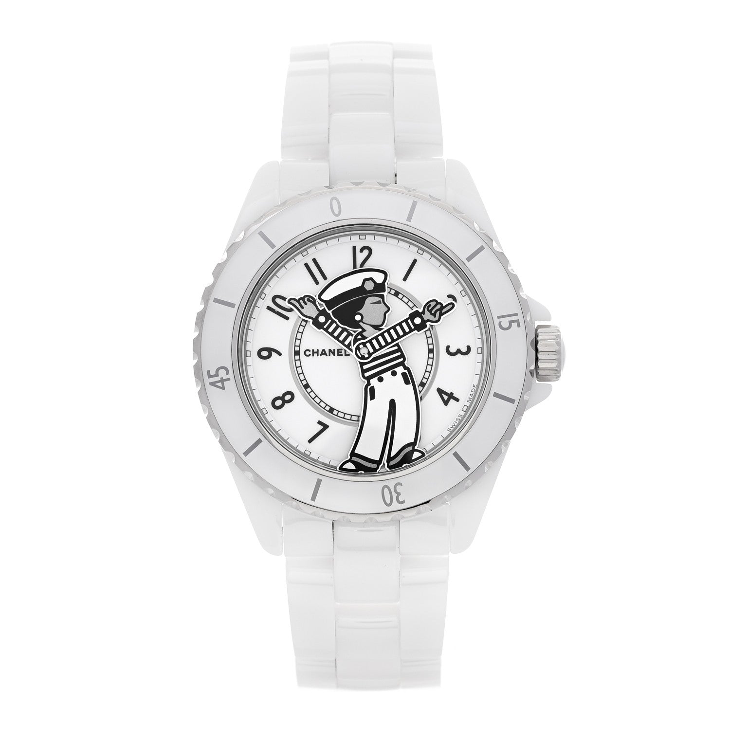 Chanel Stainless Steel Ceramic 38mm J12 Limited Edition Mademoiselle La Pausa Automatic Watch White 1 of 5