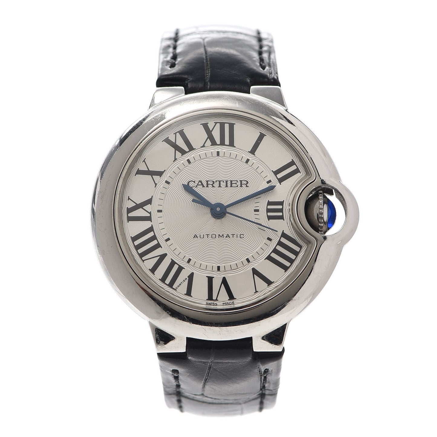 Stainless Steel Alligator 33mm Ballon Bleu De Cartier Automatic Watch
