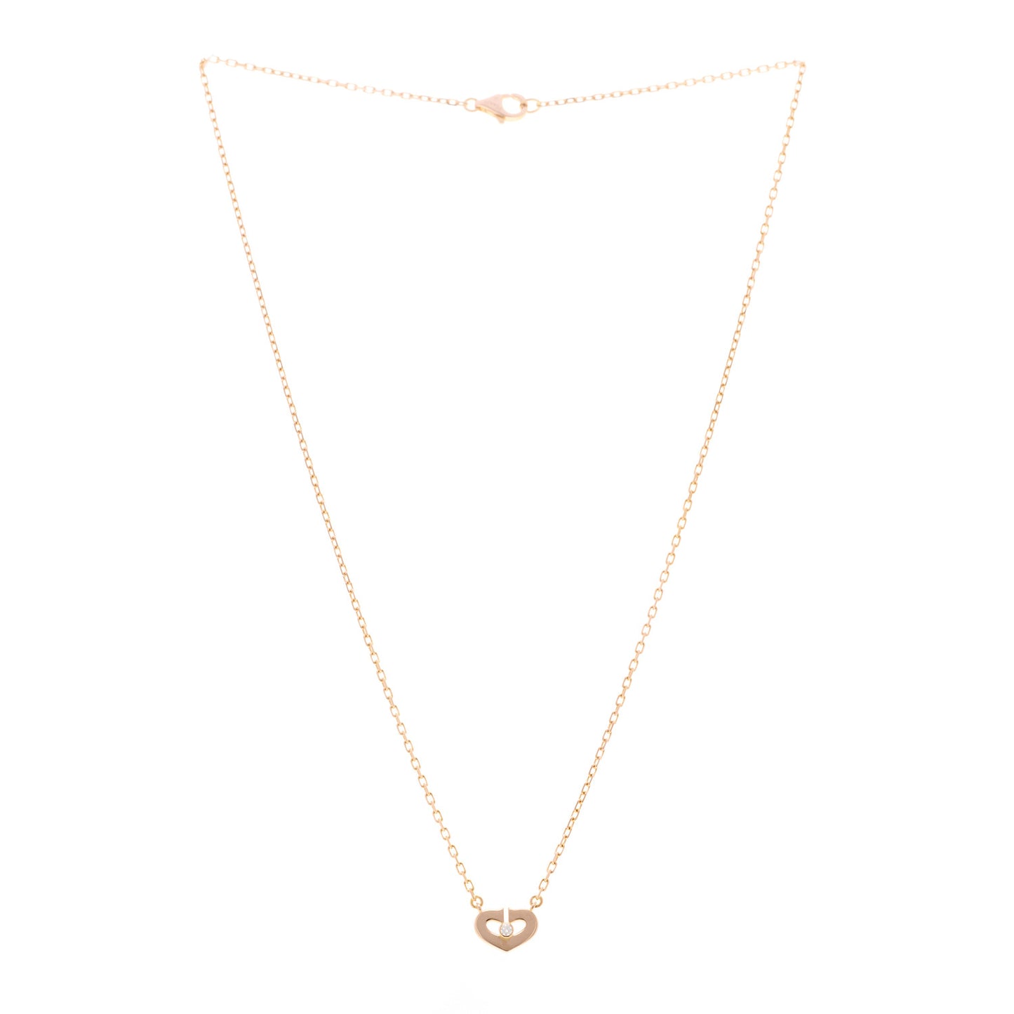 18K Pink Gold Diamond XS Hearts and Symbols Necklace