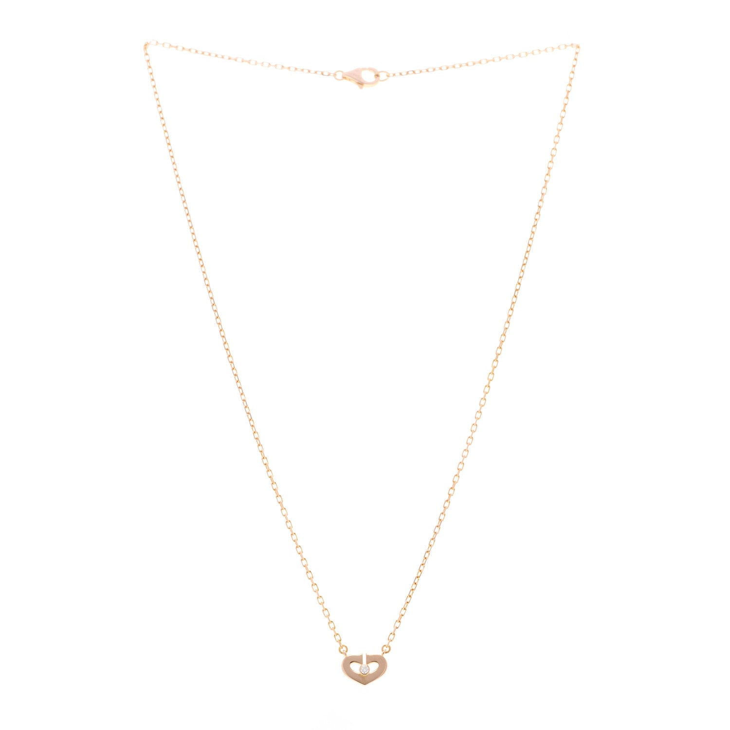 Cartier 18K Pink Gold Diamond XS Hearts and Symbols Necklace 3 of 4