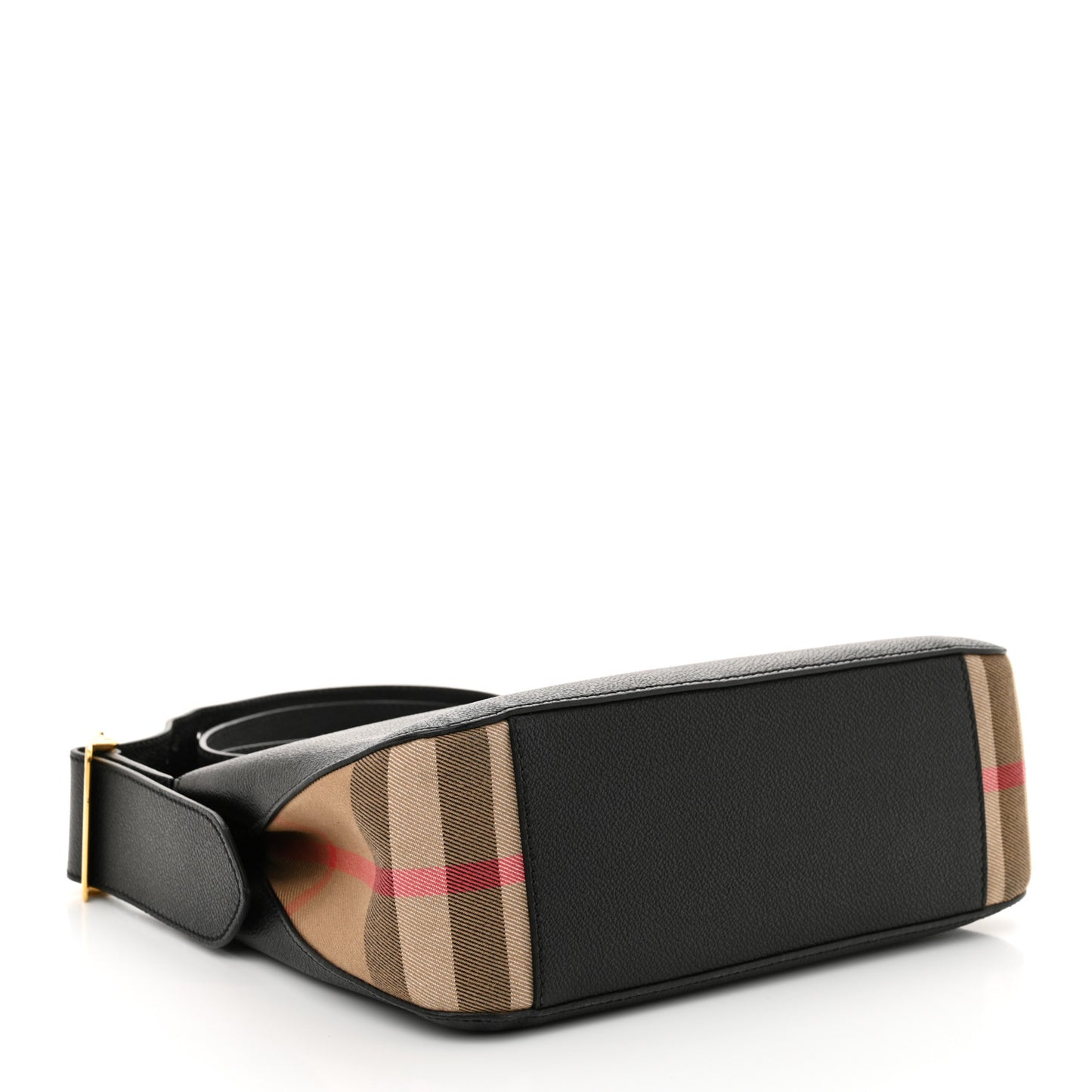 Soft Grain Calfskin House Check Small Helmsley Crossbody Black