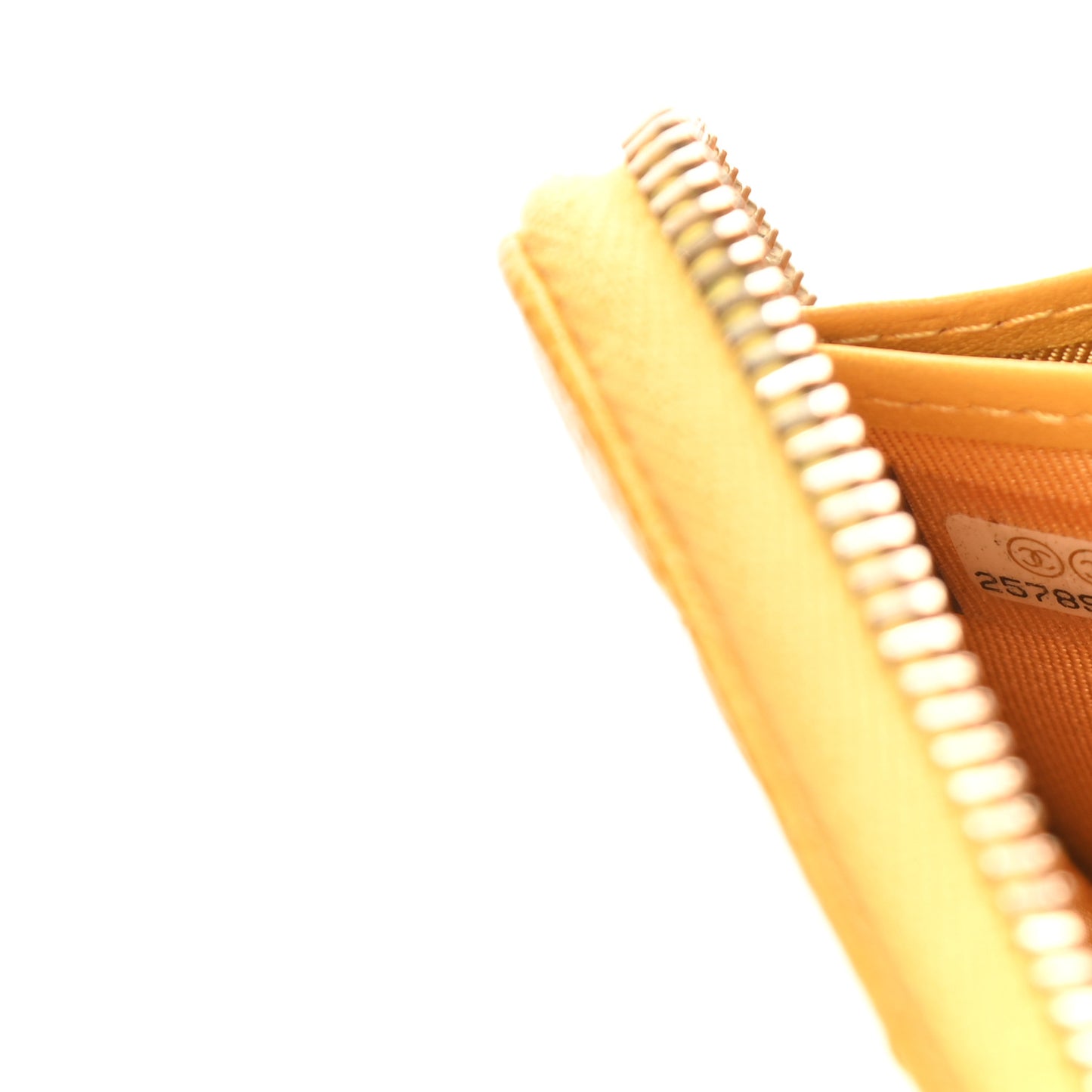 Caviar Quilted Large Gusset Zip Around Wallet Yellow
