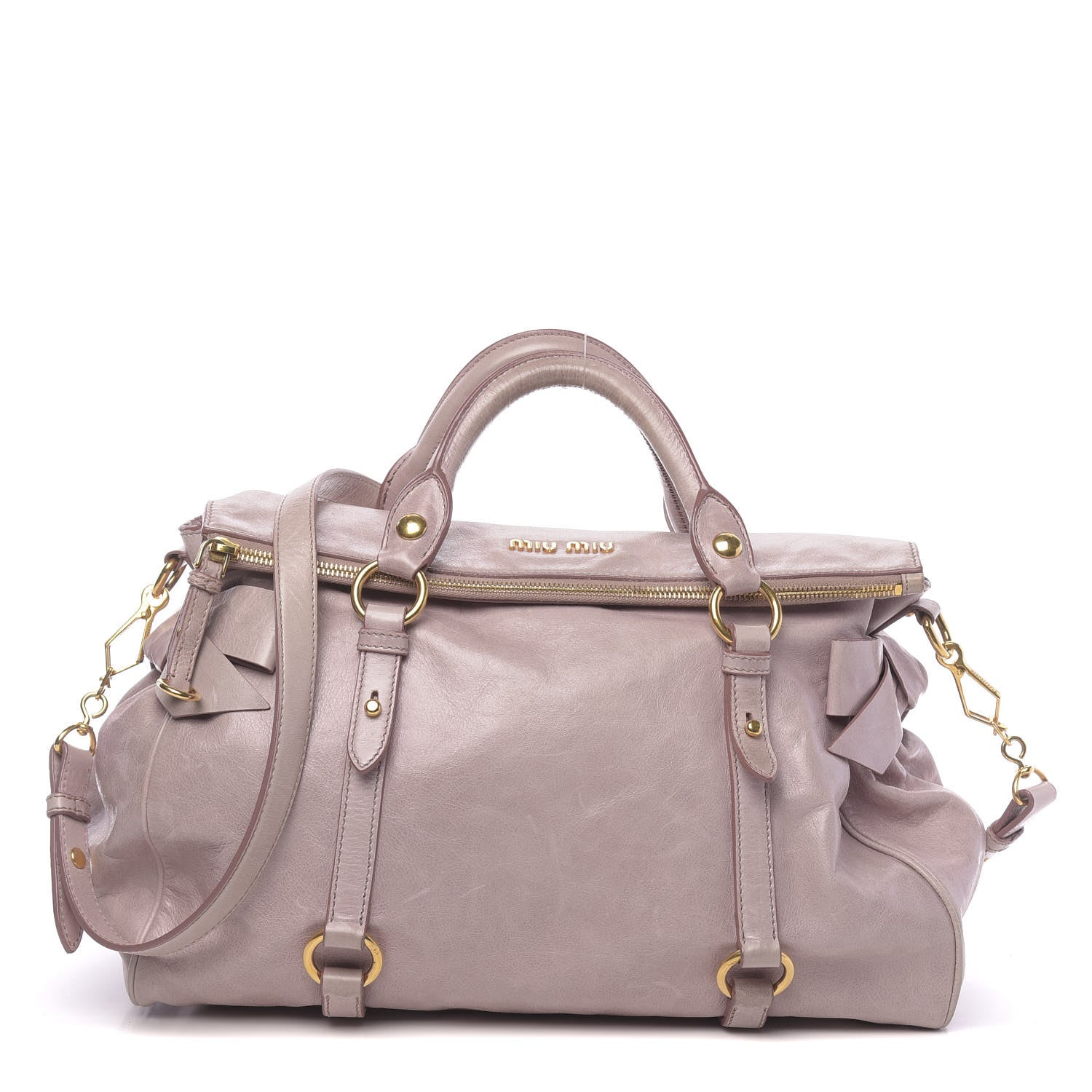 Miu Miu Vitello Medium Bow Bag Mughetto 1 of 12