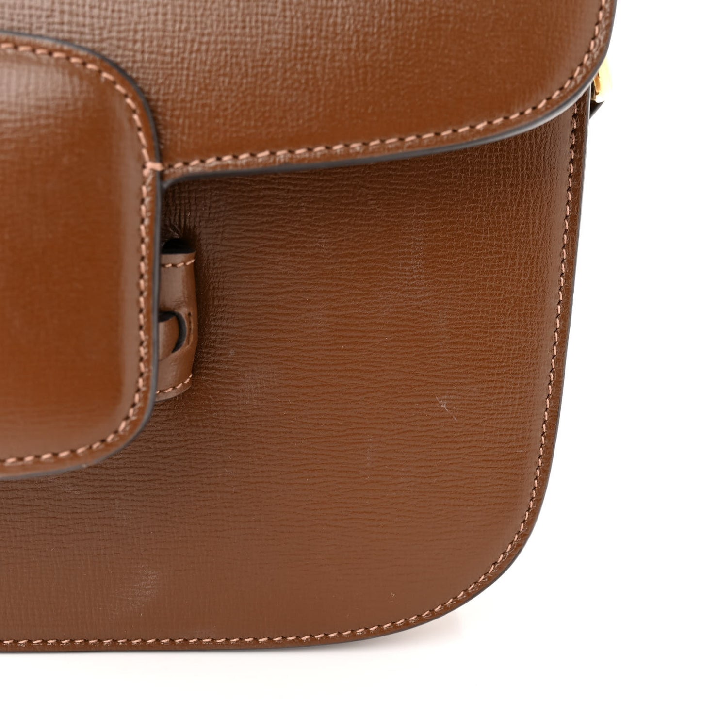 Azalea Calfskin Horsebit 1955 Shoulder Bag Brown Sugar