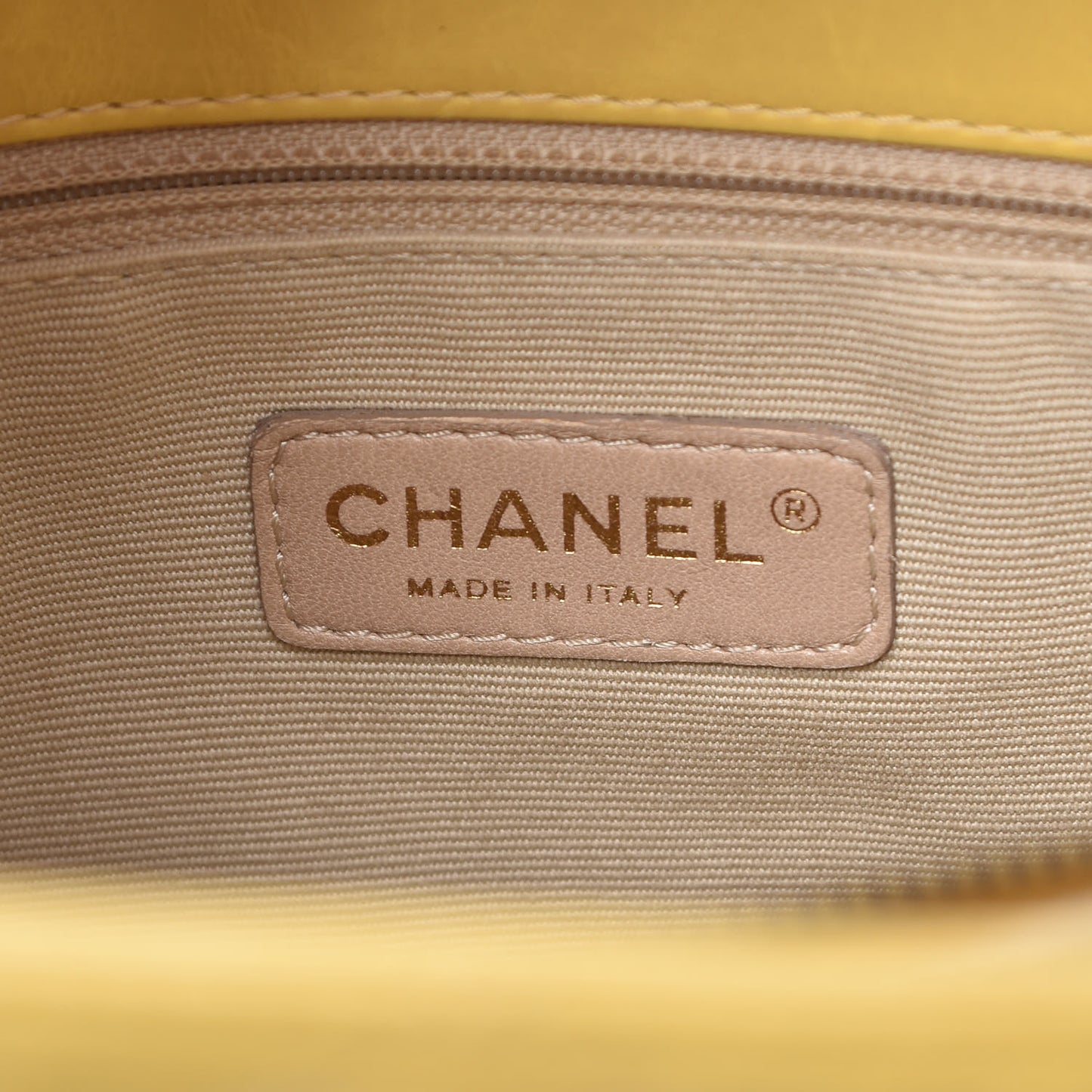 Glazed Calfskin Quilted Mademoiselle Bowling Tote Yellow