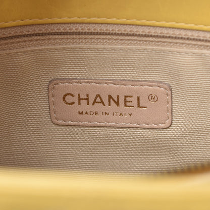 Chanel Glazed Calfskin Quilted Mademoiselle Bowling Tote Yellow 6 of 22