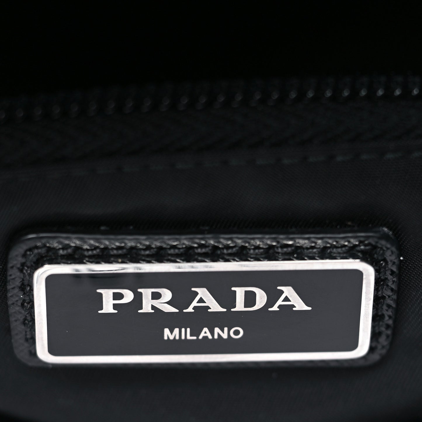 Re-Nylon Saffiano Zip Backpack Black