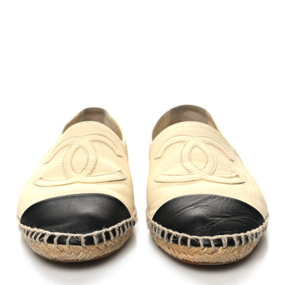 Chanel Lambskin CC Espadrilles 37 White Black 2 of 12
