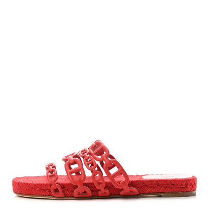 Hermes Nappa Ancone Espadrille Sandals 35 Rouge Bali 1 of 4