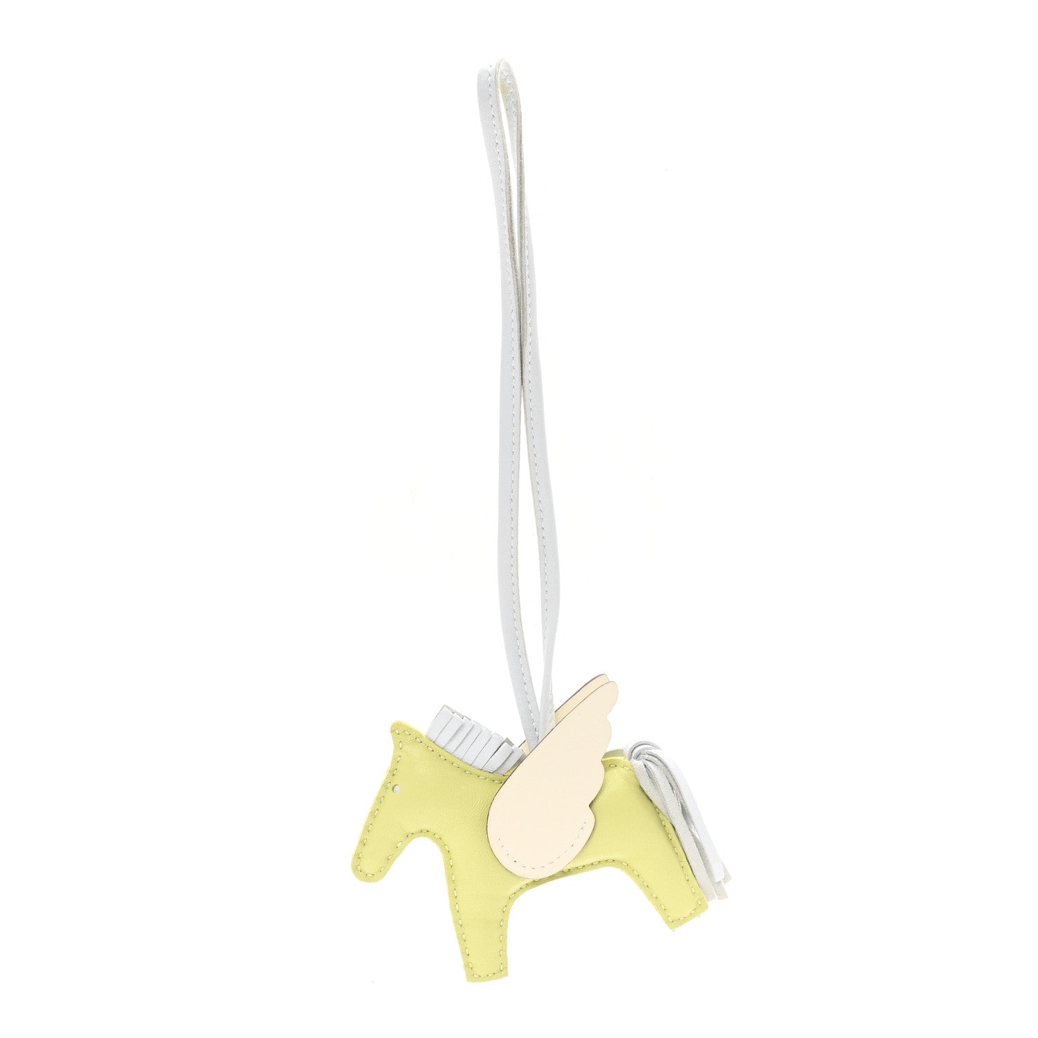 Hermes Milo Lambskin Grigri Rodeo Pegase Horse Bag Charm PM Jaune Bourgeon Bleu Brume Nata 1 of 4