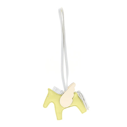 Hermes Milo Lambskin Grigri Rodeo Pegase Horse Bag Charm PM Jaune Bourgeon Bleu Brume Nata 1 of 4