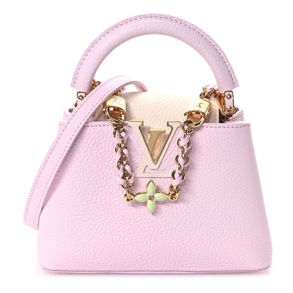 Louis Vuitton Taurillon Flower Chain Capucines Mini Marshmallow 1 of 9