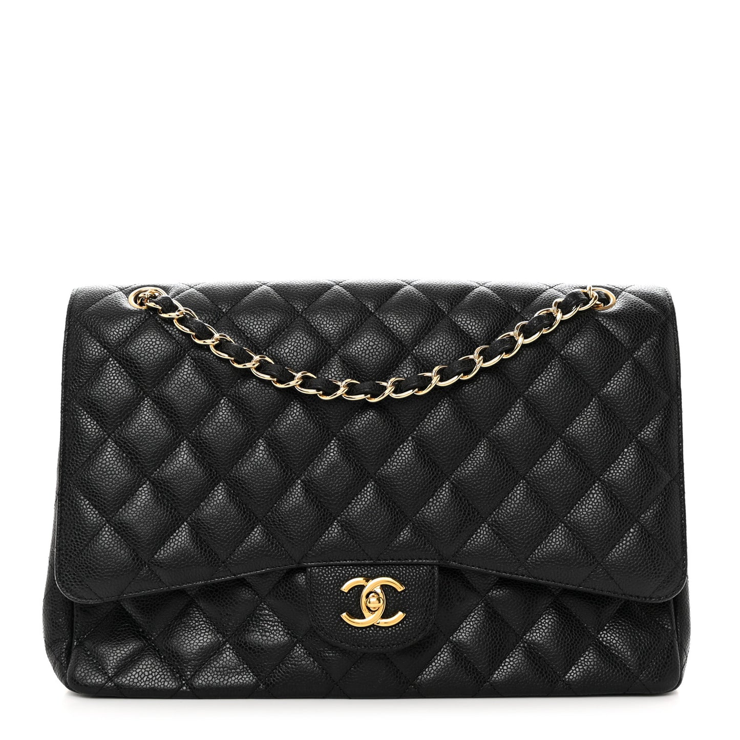 Caviar Quilted Maxi Single Flap Black