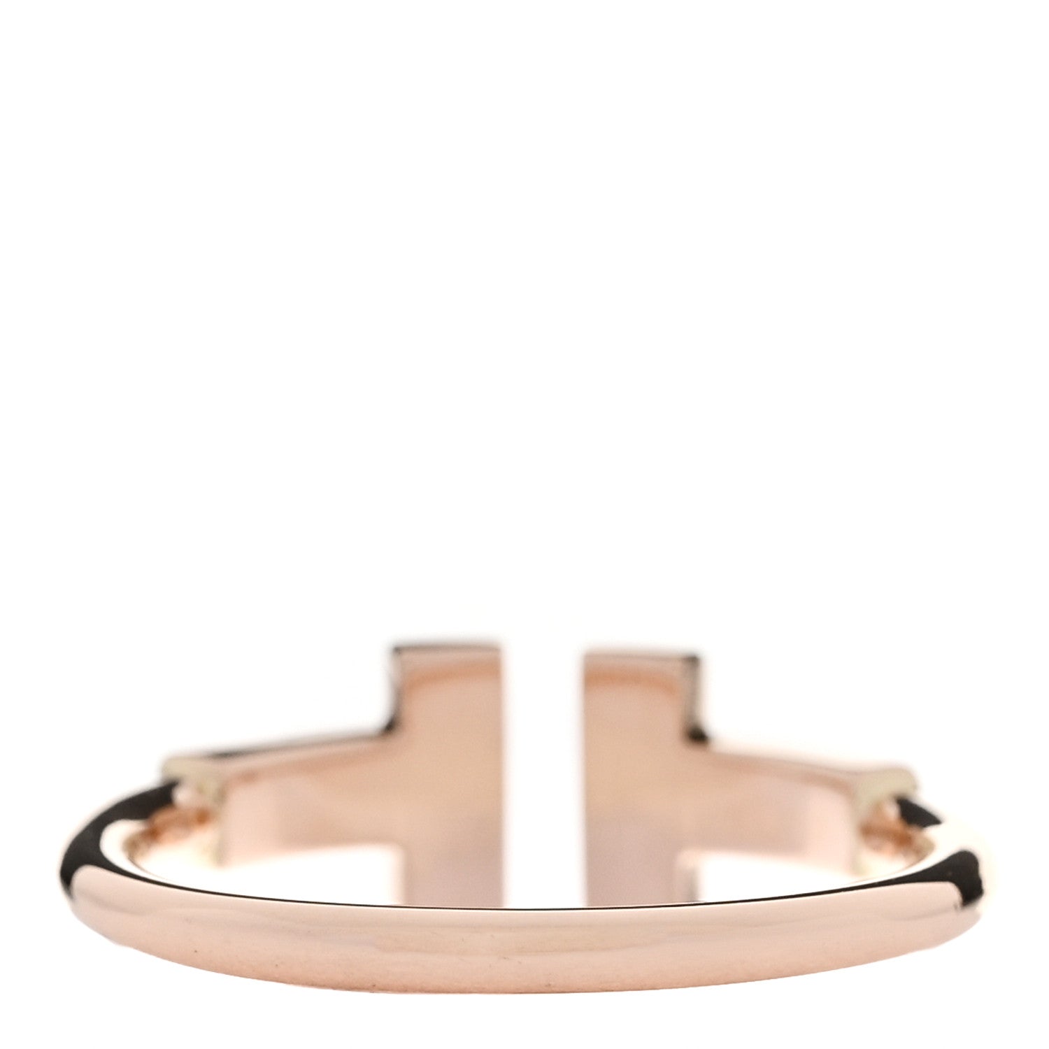 Tiffany 18K Rose Gold Diamond T Wire Ring 47 4 3 of 4