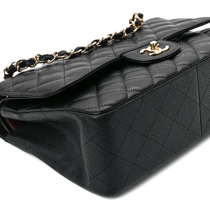 Chanel Caviar Quilted Jumbo Double Flap Black 11 of 12