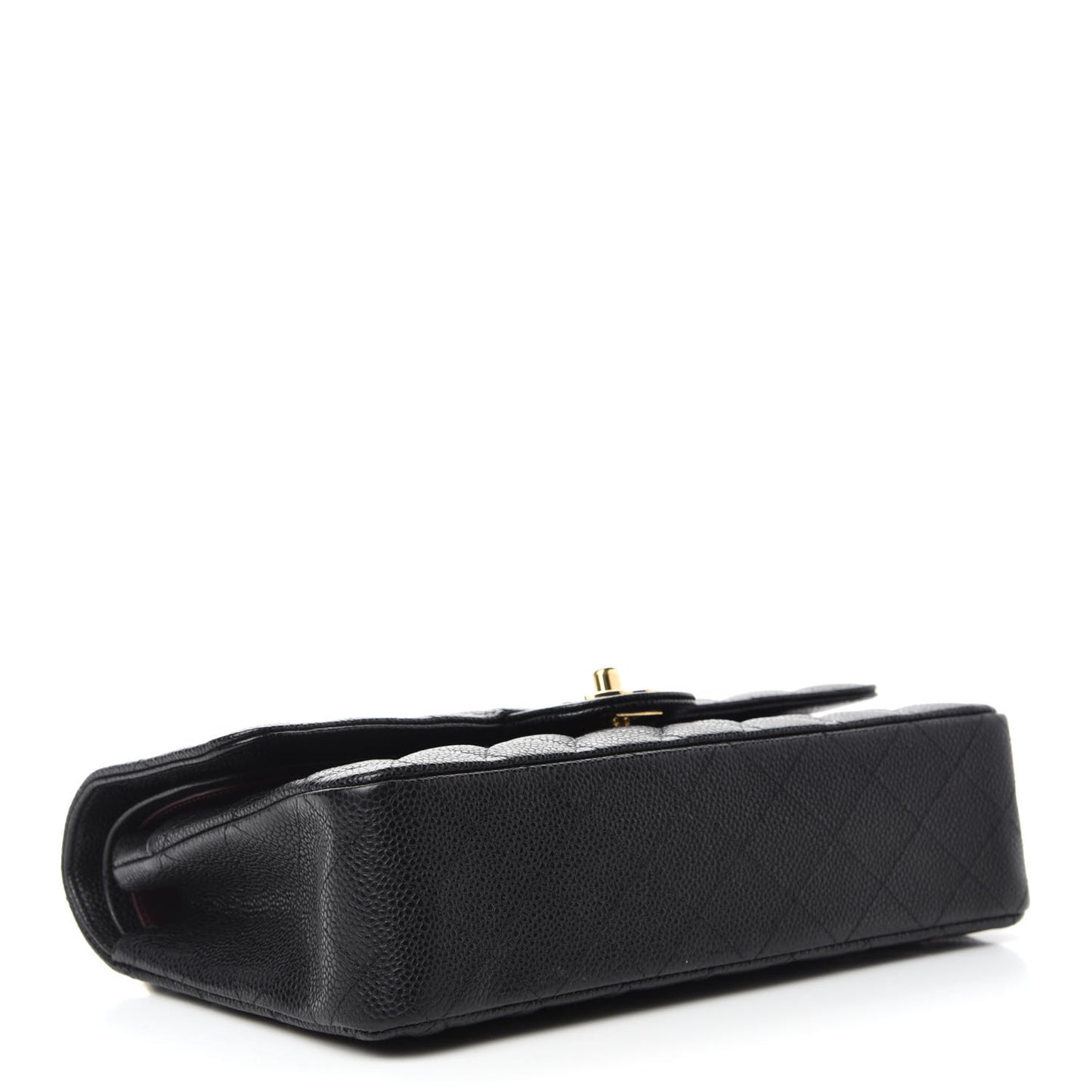 Caviar Quilted Medium Double Flap Black