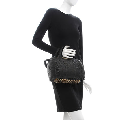 Alexander Wang Pebbled Lambskin Rockie Black Pale Gold Hardware 2 of 17