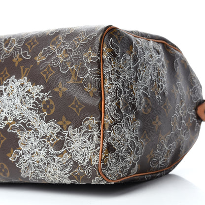 Louis Vuitton Monogram Dentelle Speedy 30 Silver 7 of 10