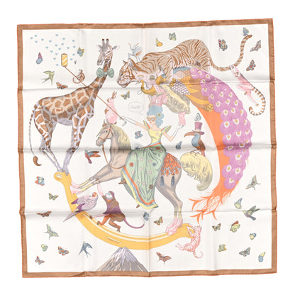 Hermes Silk Hermes Story Scarf 90 White Beige Multicolor 1 of 3
