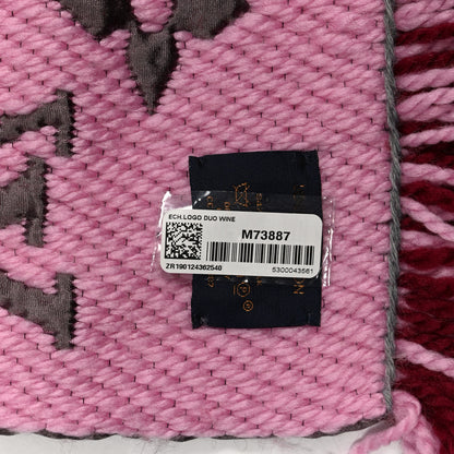 Louis Vuitton Wool Silk Logomania Duo Scarf Wine 3 of 3