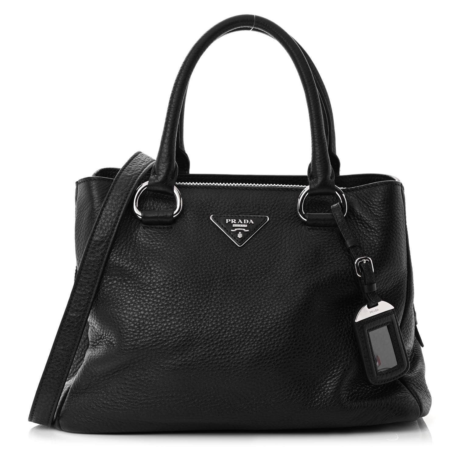 Prada Vitello Daino Tote Black 1 of 14