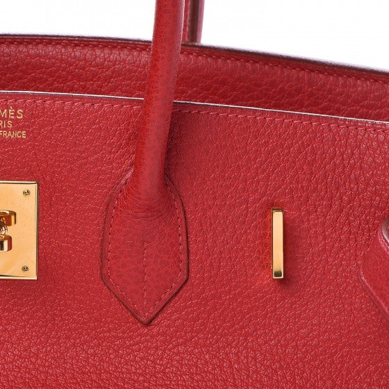 Buffle Skipper Birkin 35 Rouge Casaque