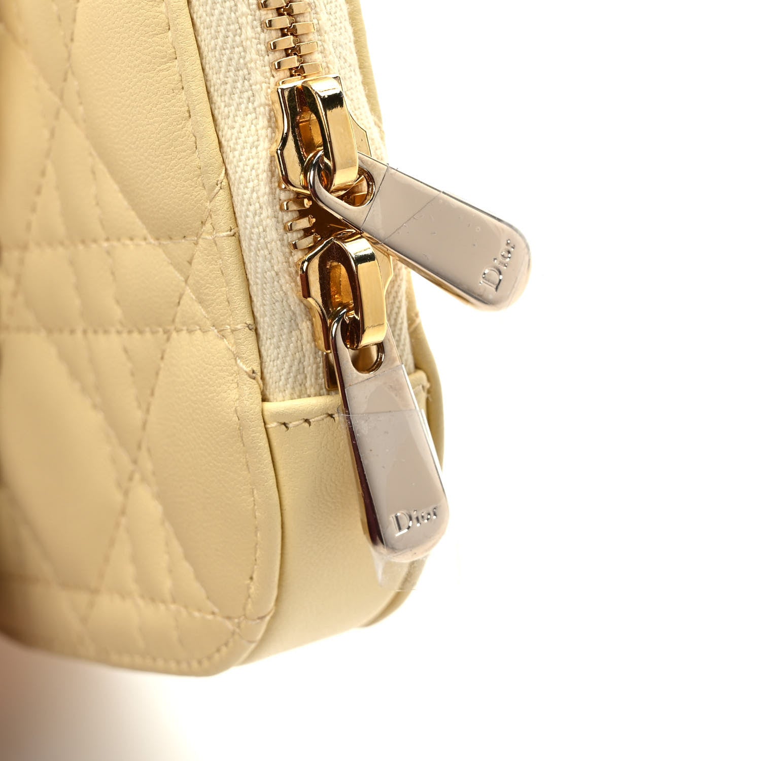 Christian Dior Lambskin Cannage Lady Dior Phone Holder Light Yellow 9 of 9