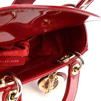 Christian Dior Patent Cannage Mini Lady Dior Red 7 of 11