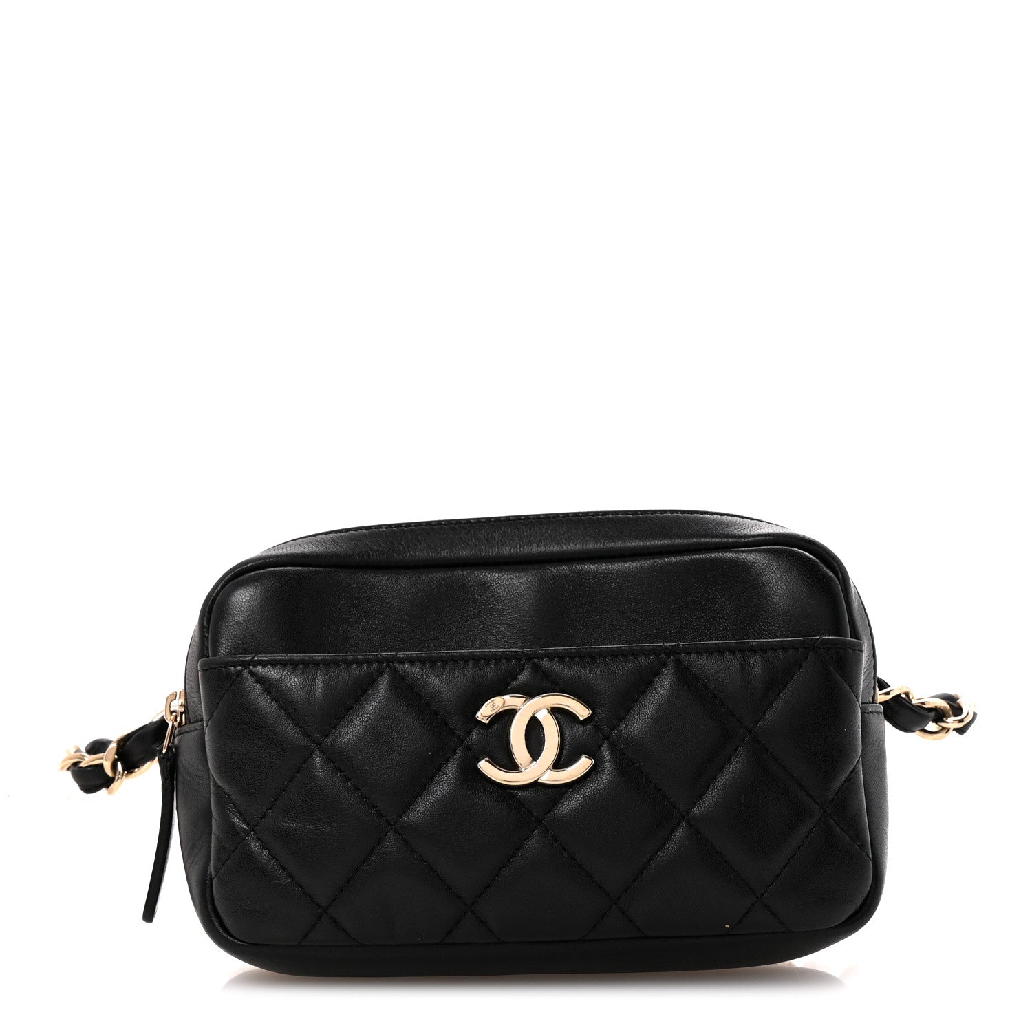 Chanel Lambskin Quilted Waist Bag With Pouch Black 2 of 29