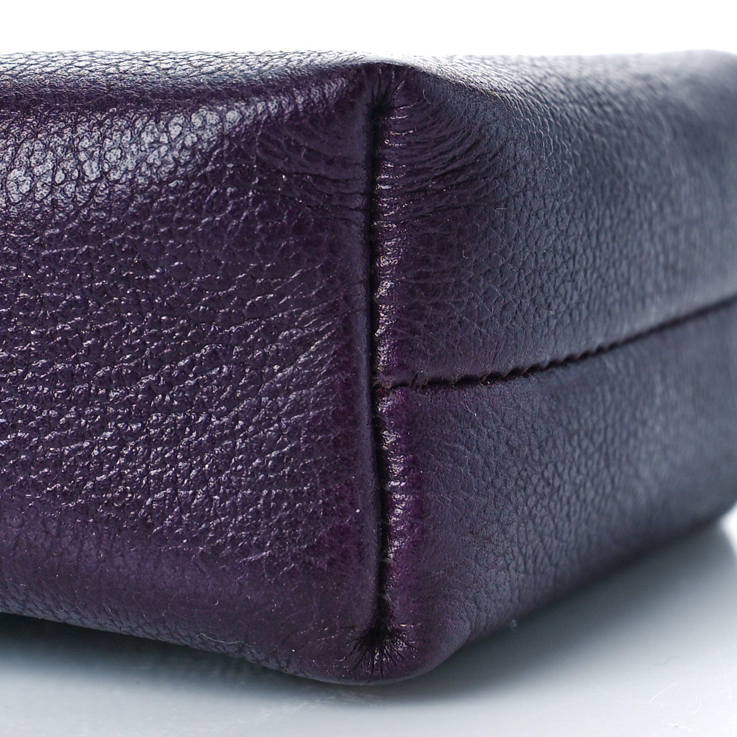 Chanel Goatskin Camellia Embossed Cosmetic Case Purple 9 of 9