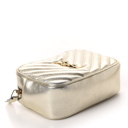 Saint Laurent Metallic Calfskin Matelasse Monogram Lou Belt Bag Platino 4 of 10