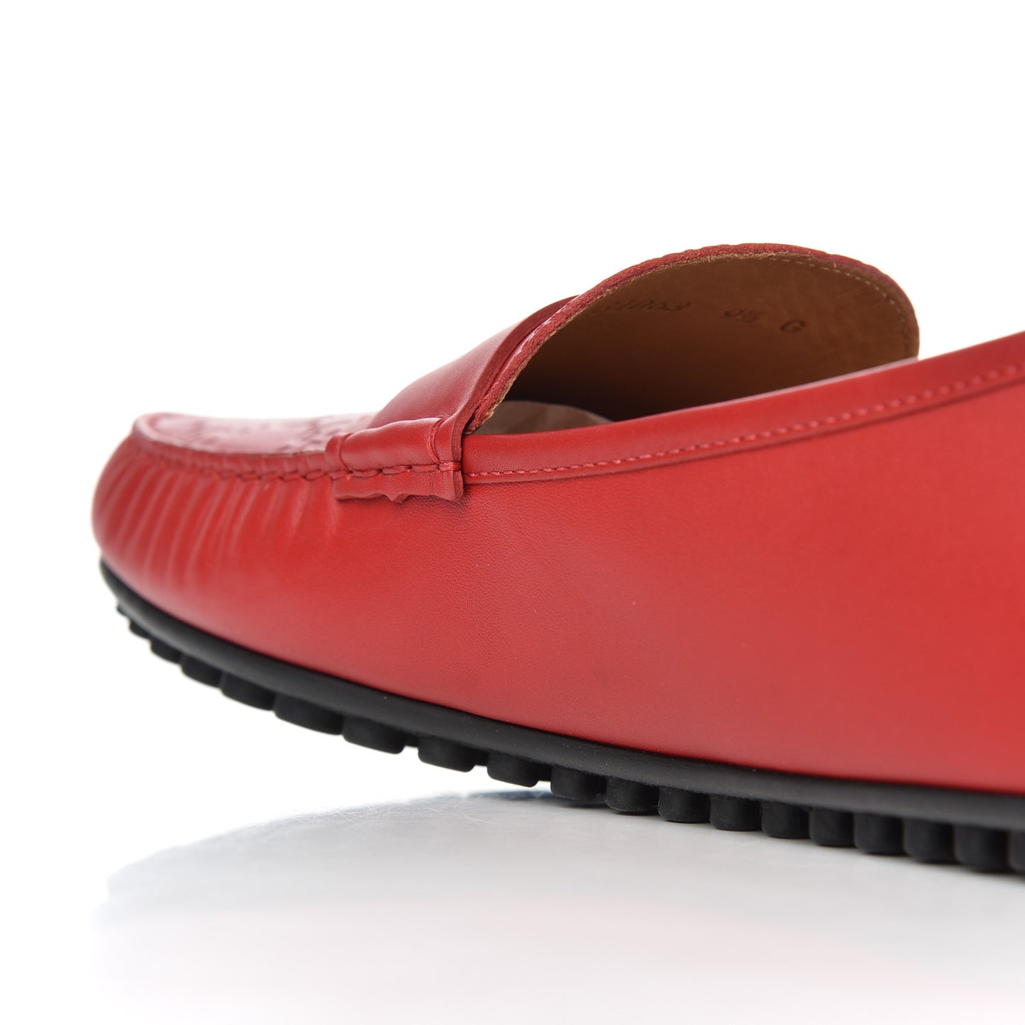 Guccissima Calfskin Mens Driver Loafers 9.5 Red