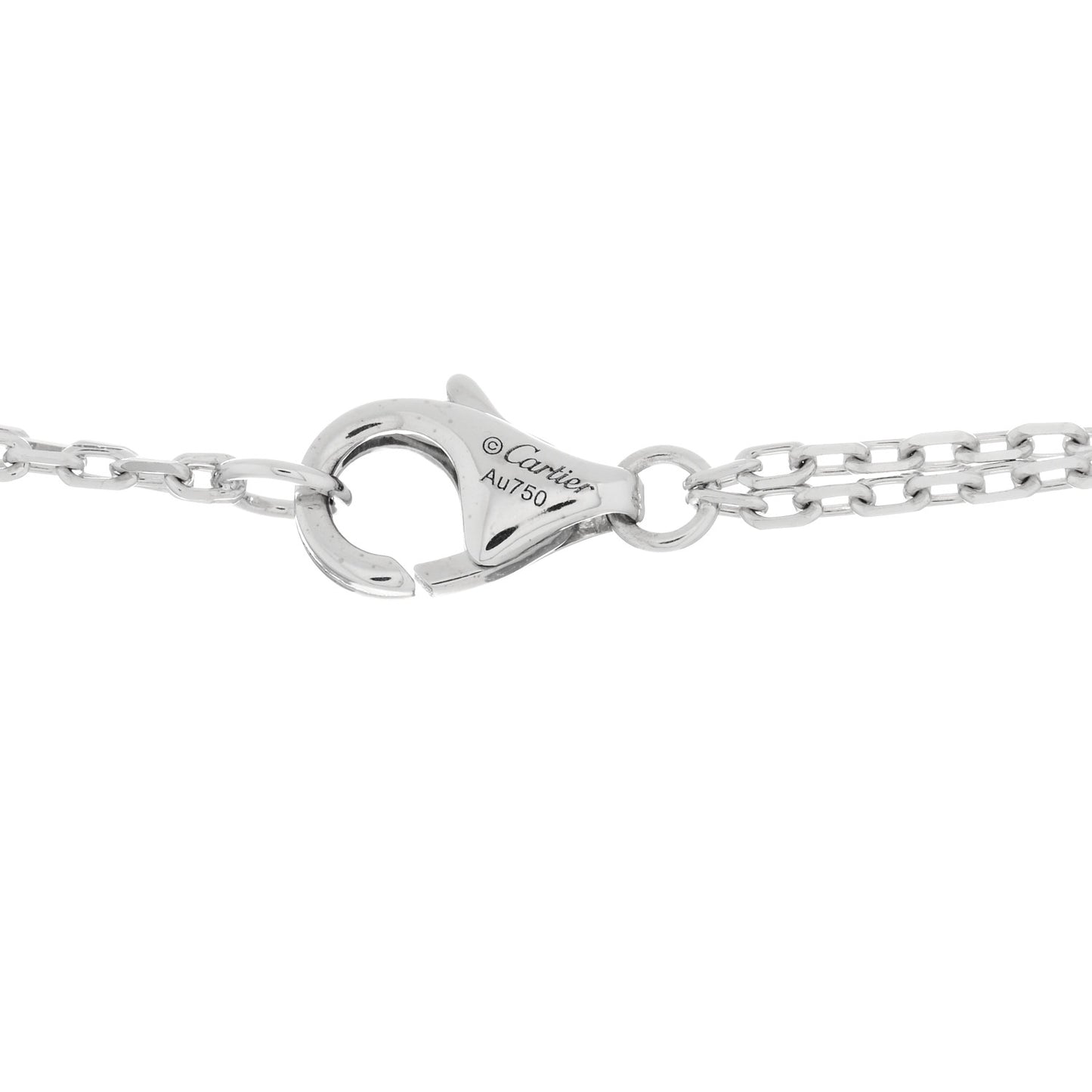 18K White Gold 2 Diamond LOVE Necklace