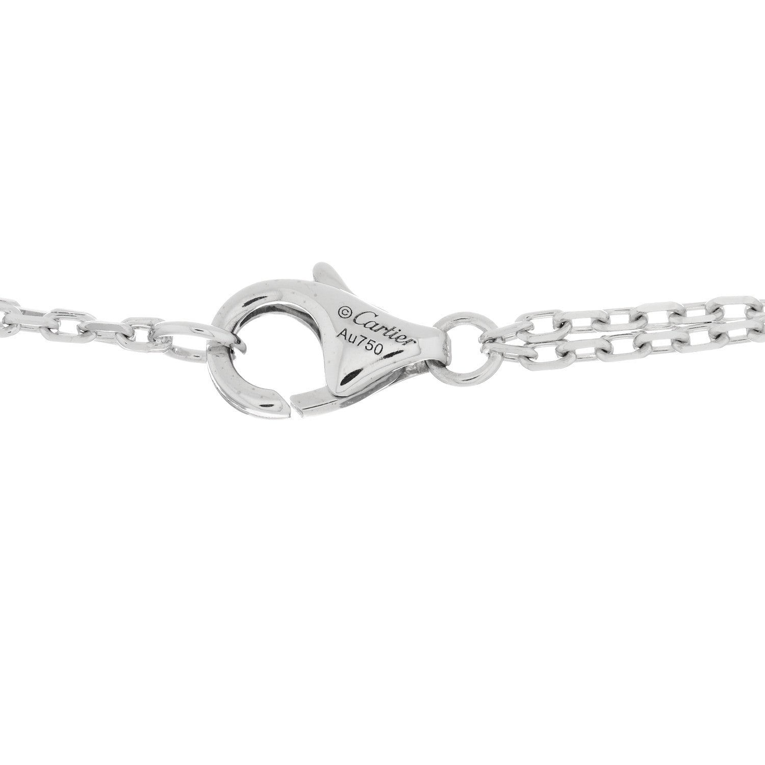 Cartier 18K White Gold 2 Diamond LOVE Necklace 3 of 4