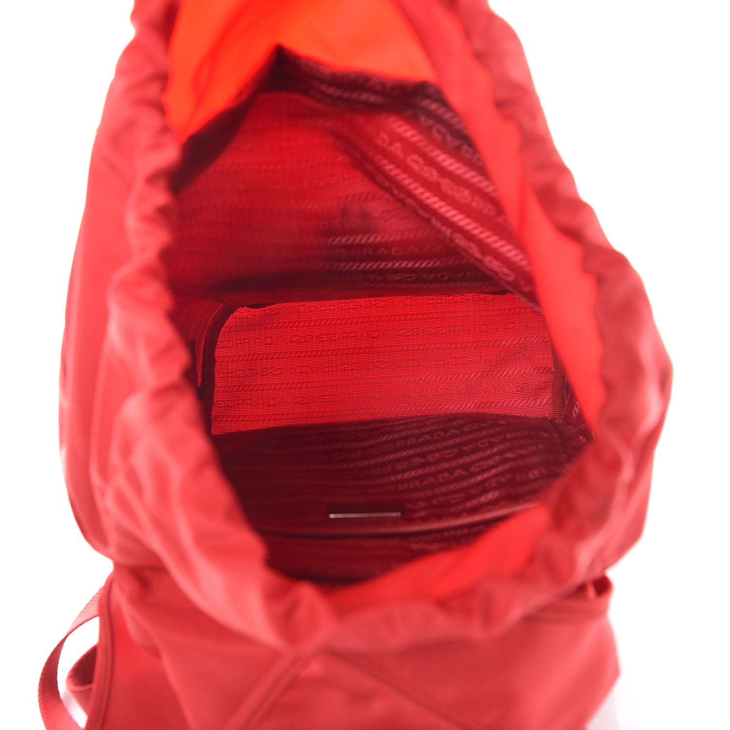 Prada Tessuto Nylon Vela Saffiano Mini Single Snap Buckle Backpack Rosso 5 of 8