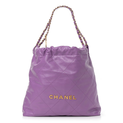 Chanel Shiny Calfskin Quilted Chanel 22 Purple 1 of 12