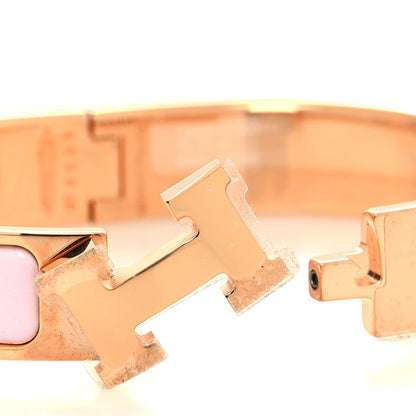 Hermes Enamel Narrow Clic Clac H Bracelet PM Rose Dragee 4 of 5