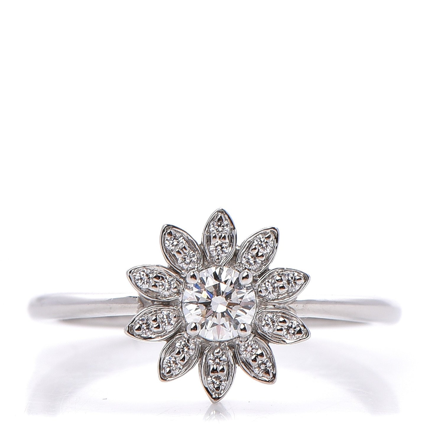 Platinum Diamond Enchant Garden Flower Ring 51 5.75
