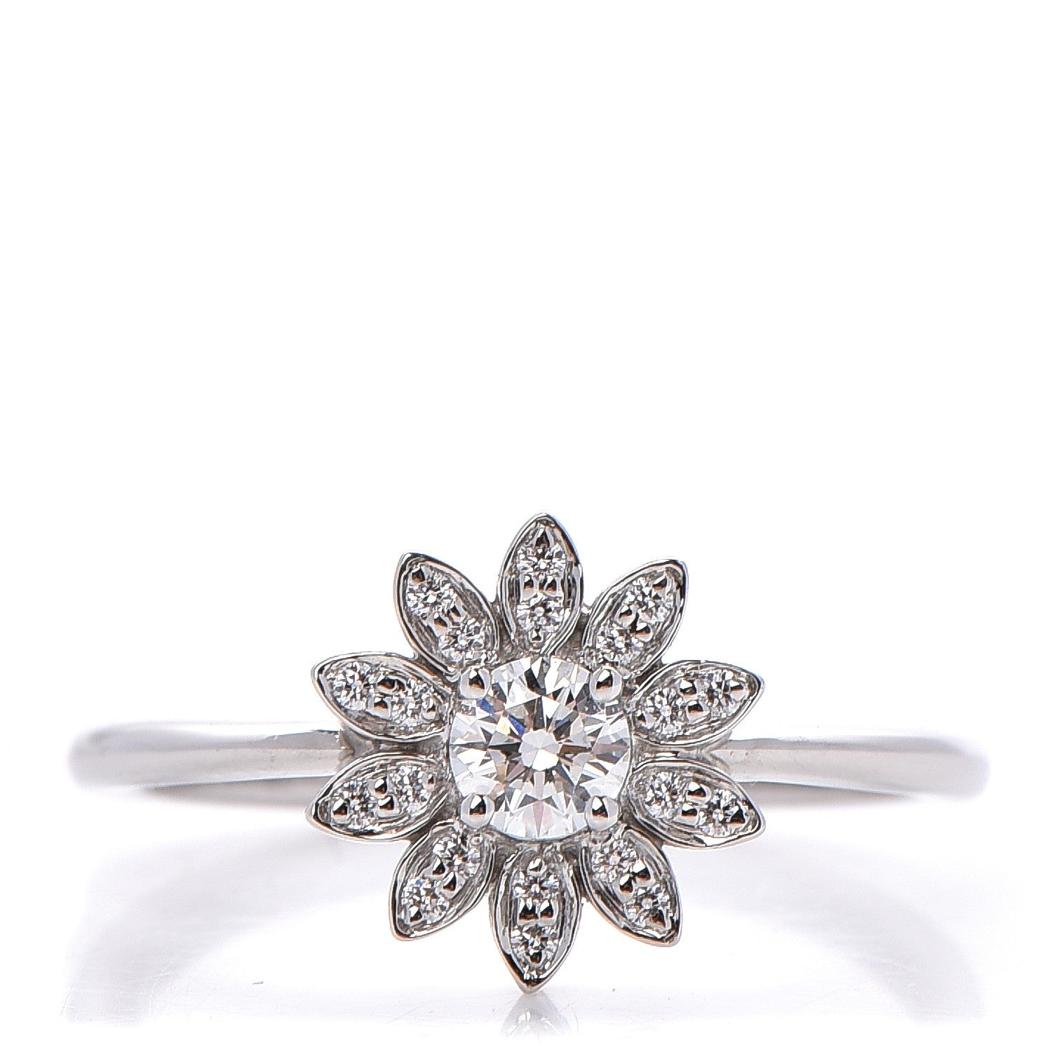 Tiffany Platinum Diamond Enchant Garden Flower Ring 51 5.75 1 of 3