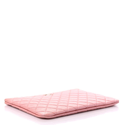 Chanel Iridescent Caviar Quilted Medium Cosmetic Case Rose Pink 4 of 11