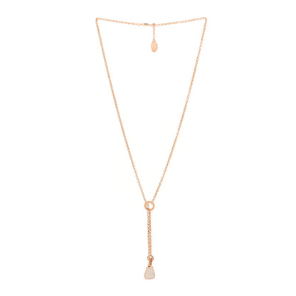 Hermes 18K Rose Gold Diamond PM Kelly Clochette Necklace 3 of 5
