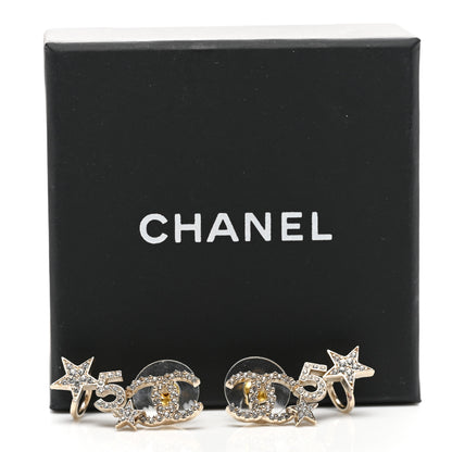 Chanel Crystal Star 5 CC Earrings Gold 5 of 5