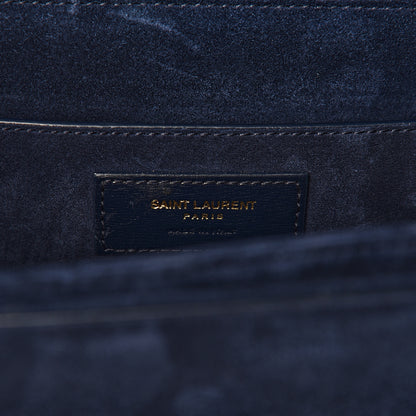 Saint Laurent Smooth Calfskin Suede Medium Bellechasse Navy 7 of 11