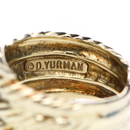 David Yurman 14K Yellow Gold Diamond Three Row Cable Crossover Ring 51 5.75 5 of 5