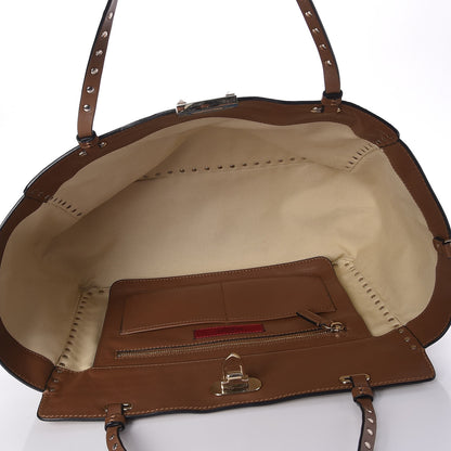 Valentino Garavani Suede Calfskin Medium Rockstud Tote Deep Cuir 5 of 9