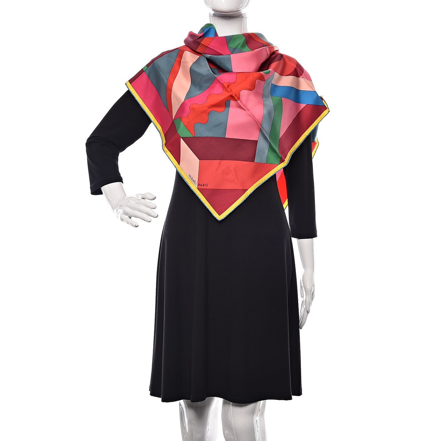 Silk Perspective Cavaliere 140 Shawl Rose Vif Cobalt Vert
