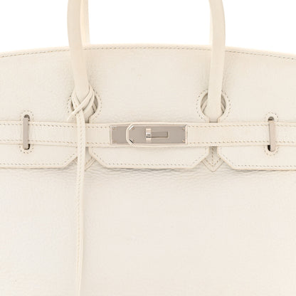 Hermes Taurillon Clemence Birkin 35 White 8 of 14